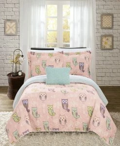 Chic Home Owl Farm 3 Piece Twin Quilt Set
