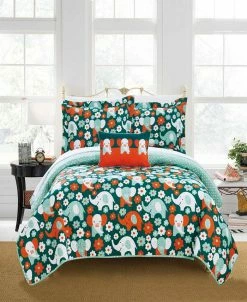 Chic Home Elephant Marsh 3 Piece Twin Quilt Set