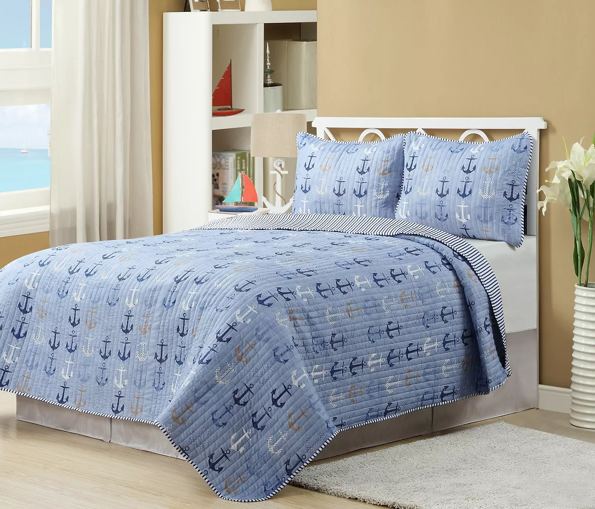 HARPER LANE Anchors Blue Quilt Set Collection
