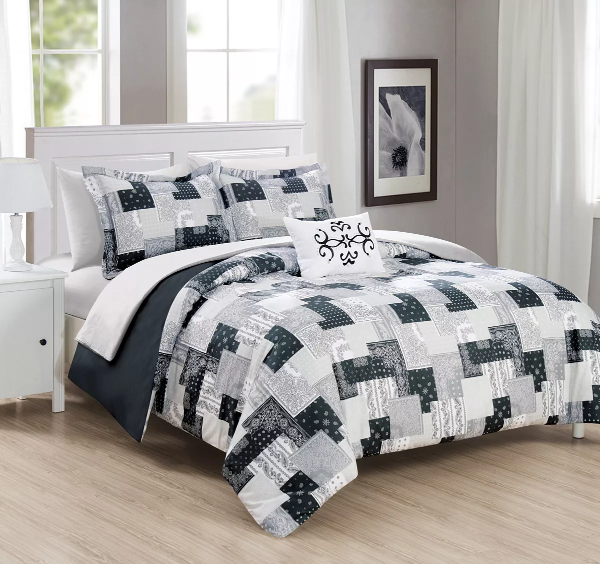Chic Home Utopia 8 Piece King Bed In A Bag Duvet Set - Image 5