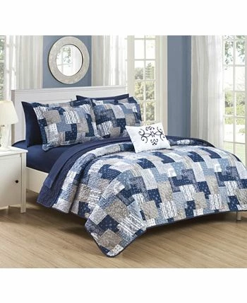 Chic Home Eliana 8 Piece Queen Bed In A Bag Quilt Set - Image 2