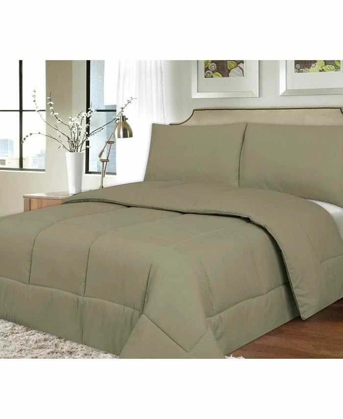 Sweet Home Collection LOSEOUT! Solid Color Box Stitch Down Alternative Full Comforter - Image 4