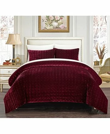 Chic Home Yna 3-Pc. King Velvet Comforter Set - Image 5