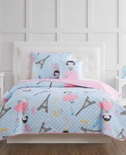 My World Paris Princess Twin 3 Piece Quilt Set