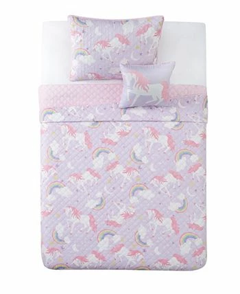 My World Rainbow Unicorn Twin 3 Piece Quilt Set - Image 5