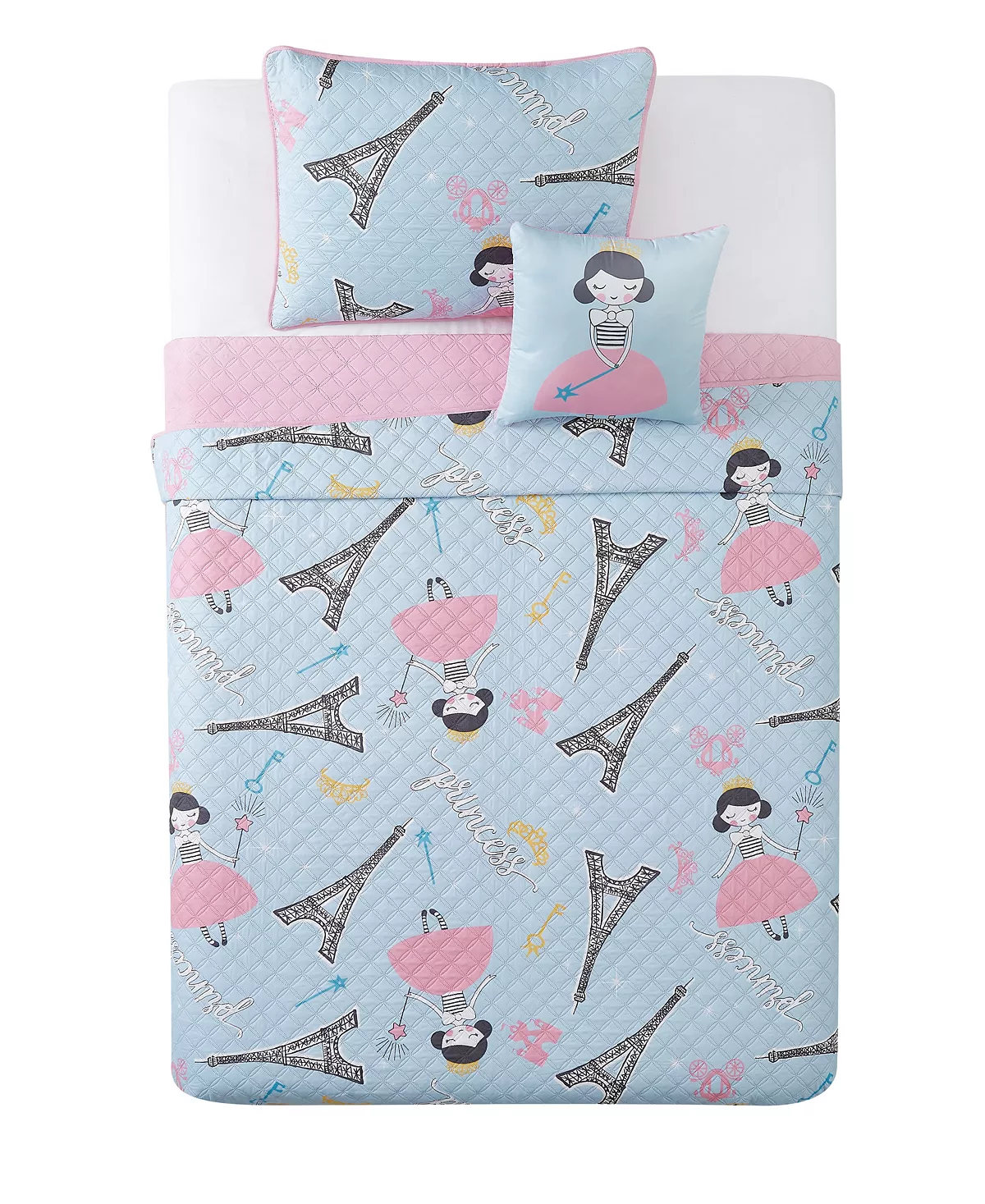 My World Paris Princess Twin 3 Piece Quilt Set - Image 4