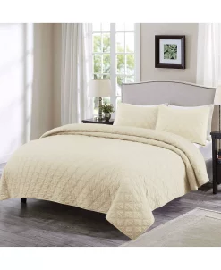 EnvioHome Diamond Stitch 3-Piece Full/Queen Quilt Set