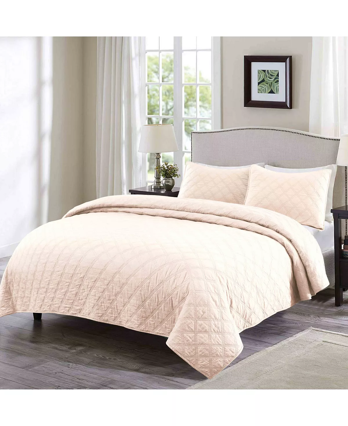 EnvioHome Diamond Stitch 3-Piece Full/Queen Quilt Set - Image 3