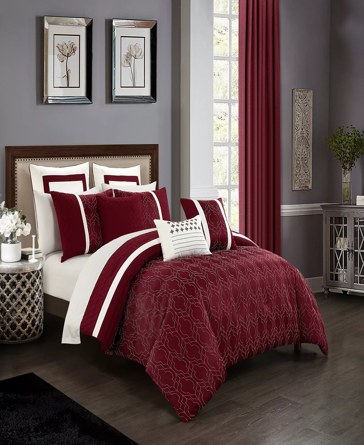 Chic Home Arlow 8 Piece Comforter Set, Queen - Image 9
