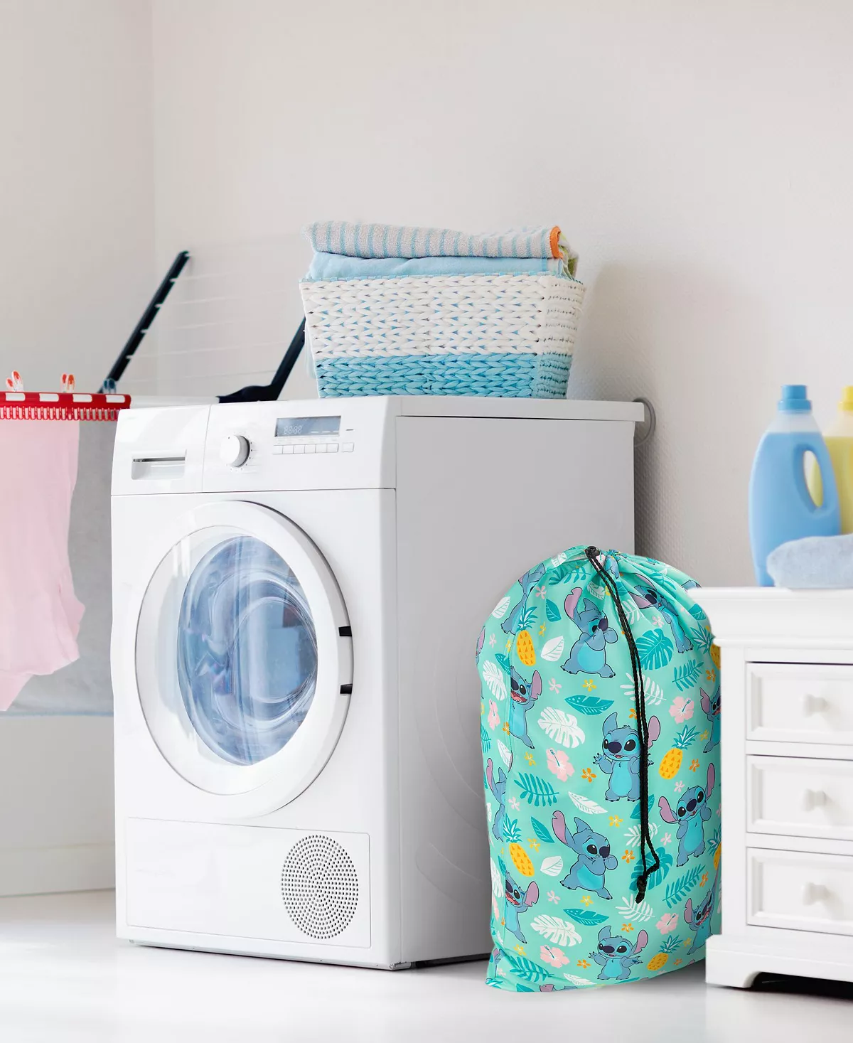 Disney Lilo Stitch Leaves Pineapples Drawstring Laundry Bag, 32 X 21 - Image 5