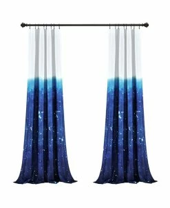Lush Décor Make A Wish Space Star Ombre Window Curtain Panels Set For Kids, 84 X 52