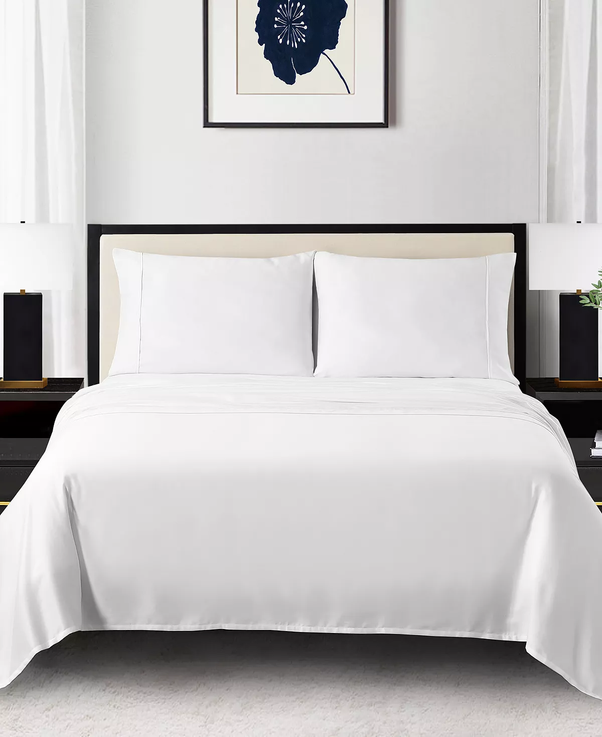 Anne Klein Reverie 4-Piece Solid Sheet Set, Full - Image 7