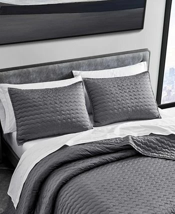 Vera Wang Herringbone Stitch Cotton 3 Piece Quilt Set, Queen - Image 2