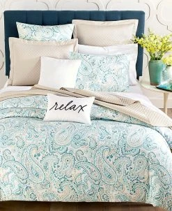 Charter Club Azure Paisley 3-Pc. Duvet Cover Set, Full/Queen, Created For Macy's