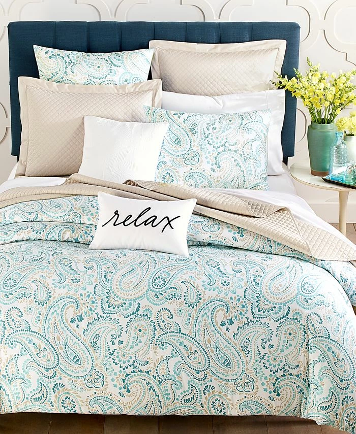 Charter Club Azure Paisley 3-Pc. Duvet Cover Set, Full/Queen, Created For Macy's