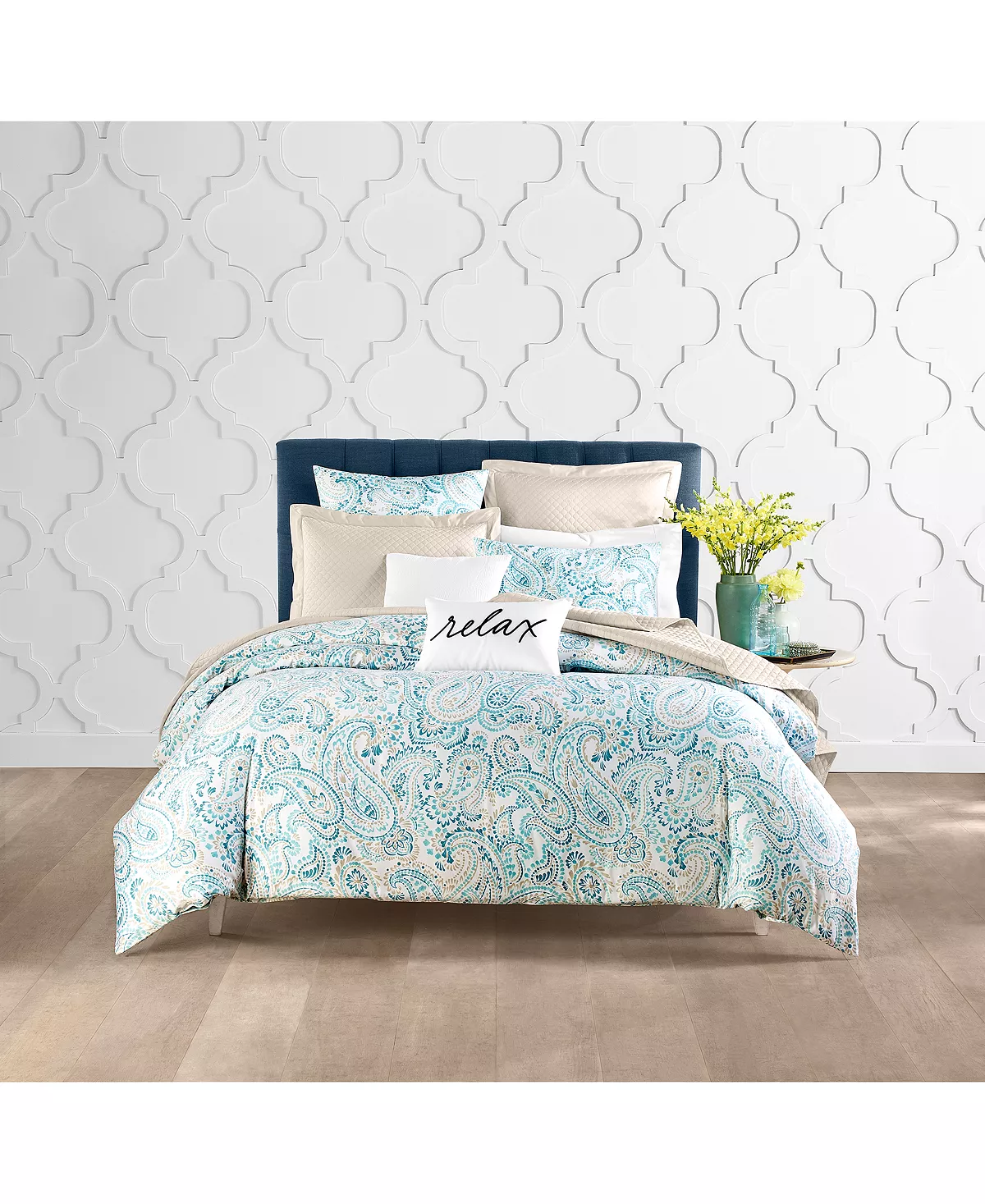 Charter Club Azure Paisley 3-Pc. Duvet Cover Set, Full/Queen, Created For Macy's - Image 6