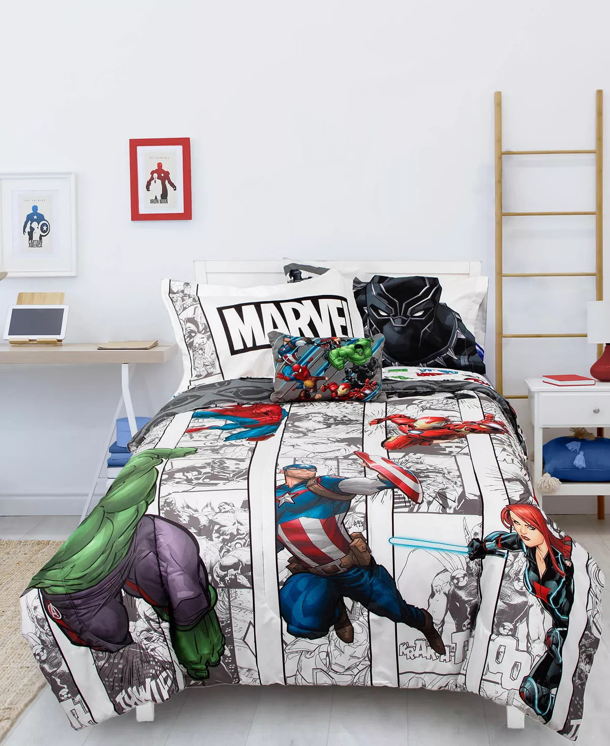 Disney Avengers Comic Punch 6-Pc. Twin Comforter Set - Image 9