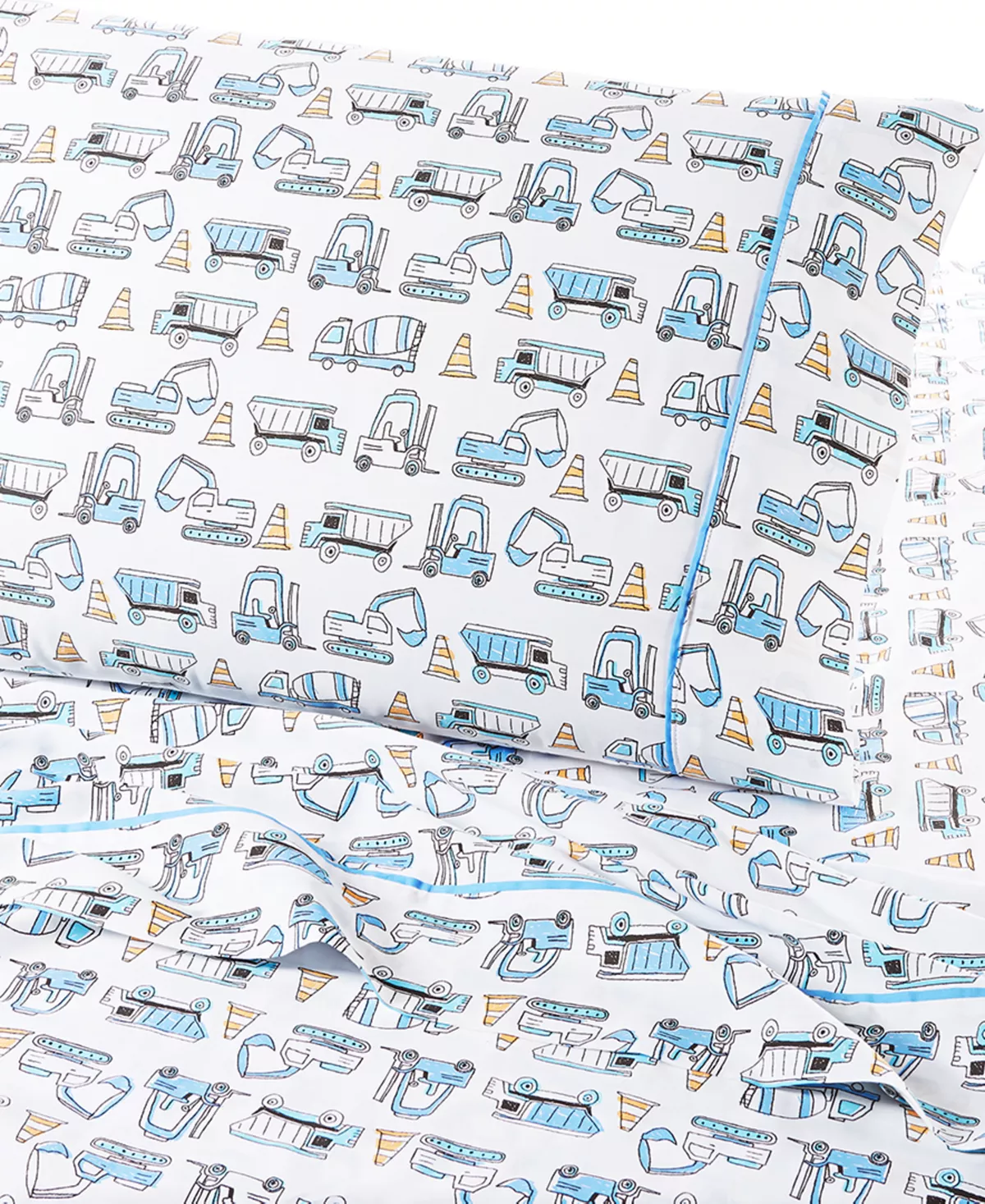 Charter Club Kids Onstruction Truck 3-Pc. Cotton Sheet Set, Twin, Created For Macy's - Image 3