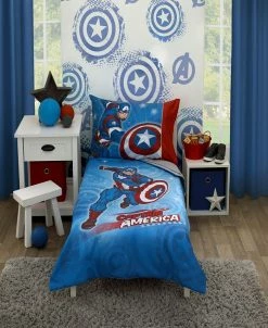 Disney Marvel Captain America 4 Piece Toddler Comforter Set