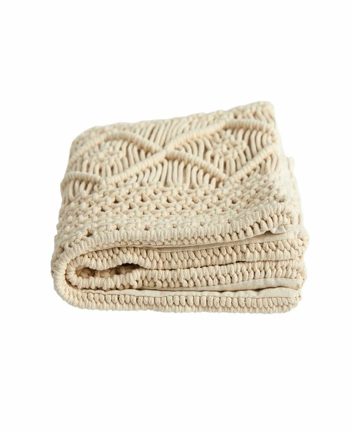 Nearly Natural Boho Woven Macrame Decorative Pillow Cover, 16 - Image 4