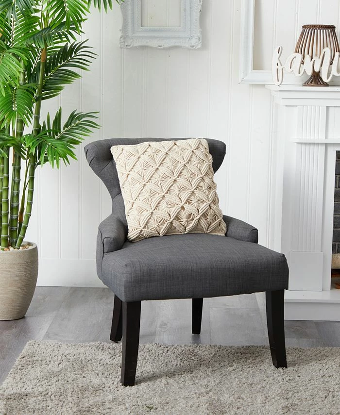 Nearly Natural Boho Diamond Woven Macrame Decorative Pillow Cover, 18 - Image 4