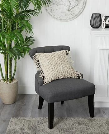 Nearly Natural Boho Fringed Woven Macrame Decorative Pillow Cover, 18 - Image 3