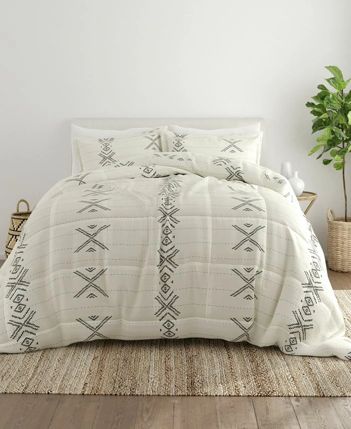 Ienjoy Home Collection Premium Urban Stitch Patterned Comforter Set, Full/Queen - Image 4