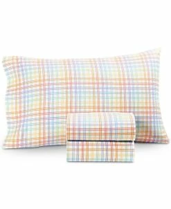Charter Club Kids Rainbow Plaid Cotton Flannel 3-Pc. Twin Sheet Set, Created For Macy's