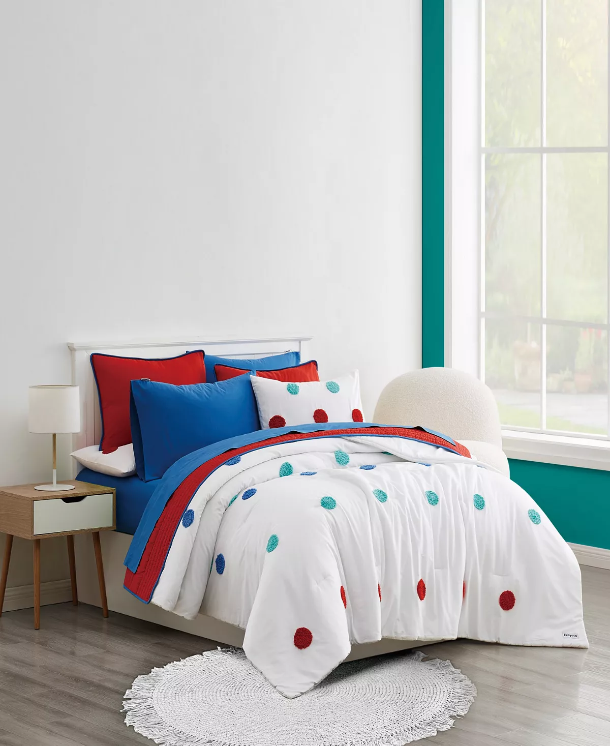 Crayola Reversible Pick Stitch 3 Piece Quilt Set, Full/Queen - Image 6