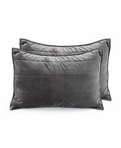 Bokser Home Luxury Cotton Channel Stitched Velvet Quilted Sham Set - Standard