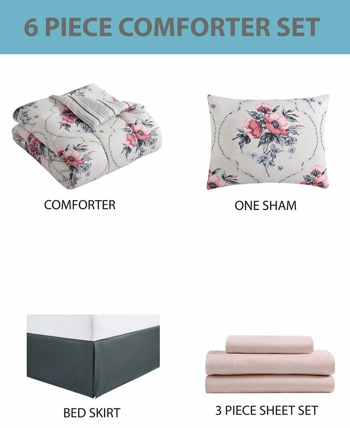 Hallmart Collectibles Tina Reversible 8-Pc. Comforter Sets - Image 4