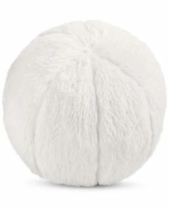 Home Design Pom Pom White 10 Round Decorative Pillow, Created For Macy's