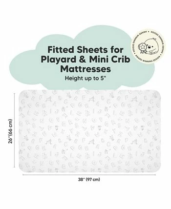KeaBabies 2-Pack Mini Crib Sheets, Pack And Play Sheets Fitted, Pack N Play Sheets, Organic Fitted Crib Sheet - Image 2