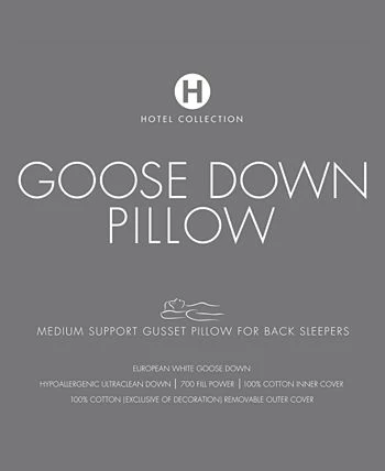 Hotel Collection European White Goose Down Medium Density Standard Pillow, Created For Macy's - Image 2
