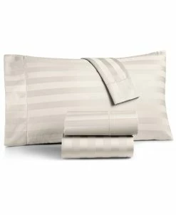 Charter Club 1.5 Stripe 550 Thread Count 100% Supima Cotton Fitted Sheet, King, Created For Macy's