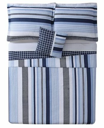 My World Ason Reversible 3-Pc. Stripe Twin Quilt Set - Image 2