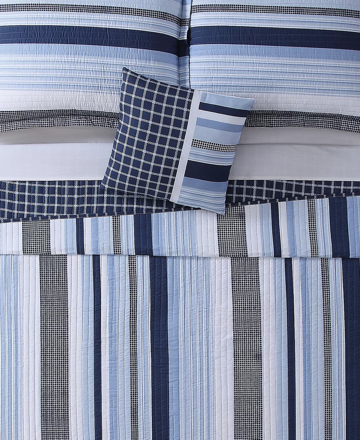 My World Ason Reversible 3-Pc. Stripe Twin Quilt Set - Image 5