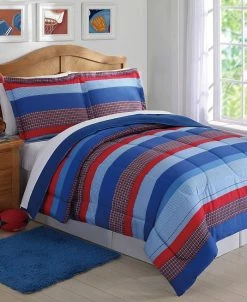 My World Sebastian Reversible 2-Pc. Stripe Twin Comforter Set